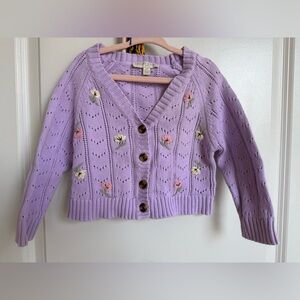 Chelsea and Violet Purple Crochet Sweater for girls 2T